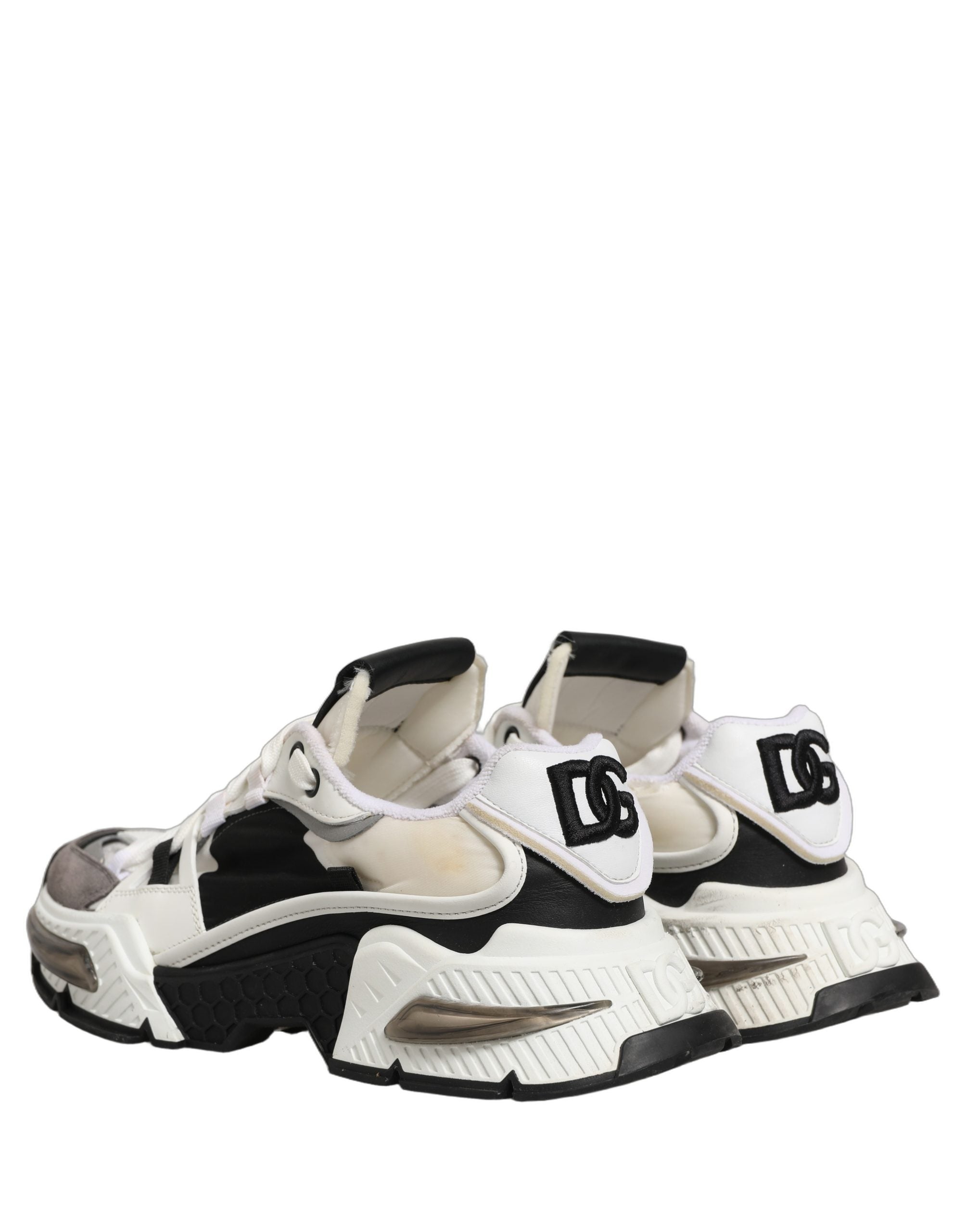Chaussures sneakers basses multicolores Dolce & Gabbana Airmaster, toile et semelle en caoutchouc, vue de face.