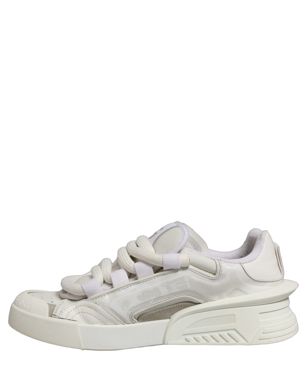 Chaussures Dolce & Gabbana Portofino en cuir blanc pour femmes, baskets Sneakers Space élégantes et confortables.