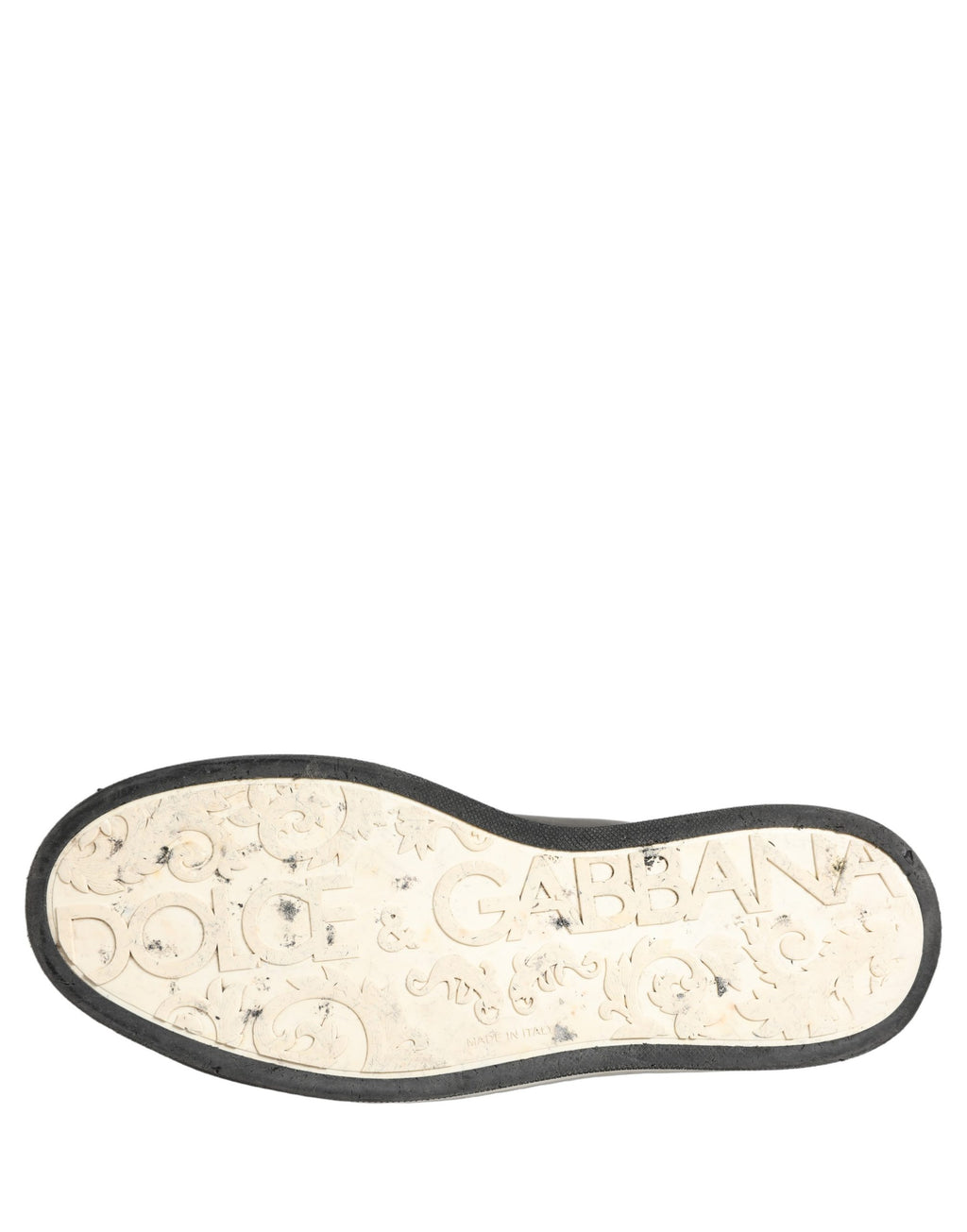 Chaussures sneakers pour homme Dolce & Gabbana en cuir noir avec une couronne en or, style Milano moderne et élégant.