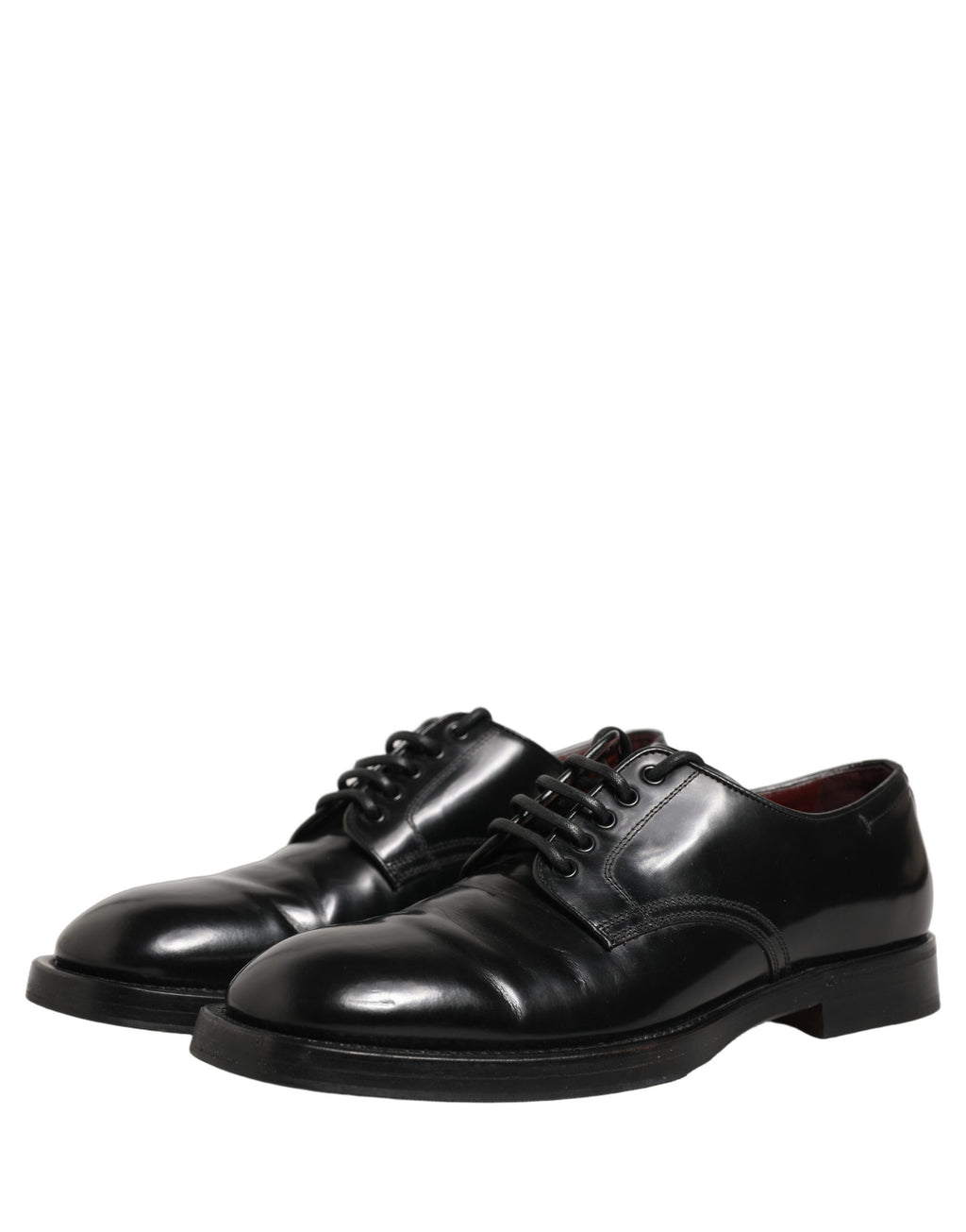 Chaussures derby pour homme en cuir noir Dolce & Gabbana avec laçage, style élégant et sophistiqué.