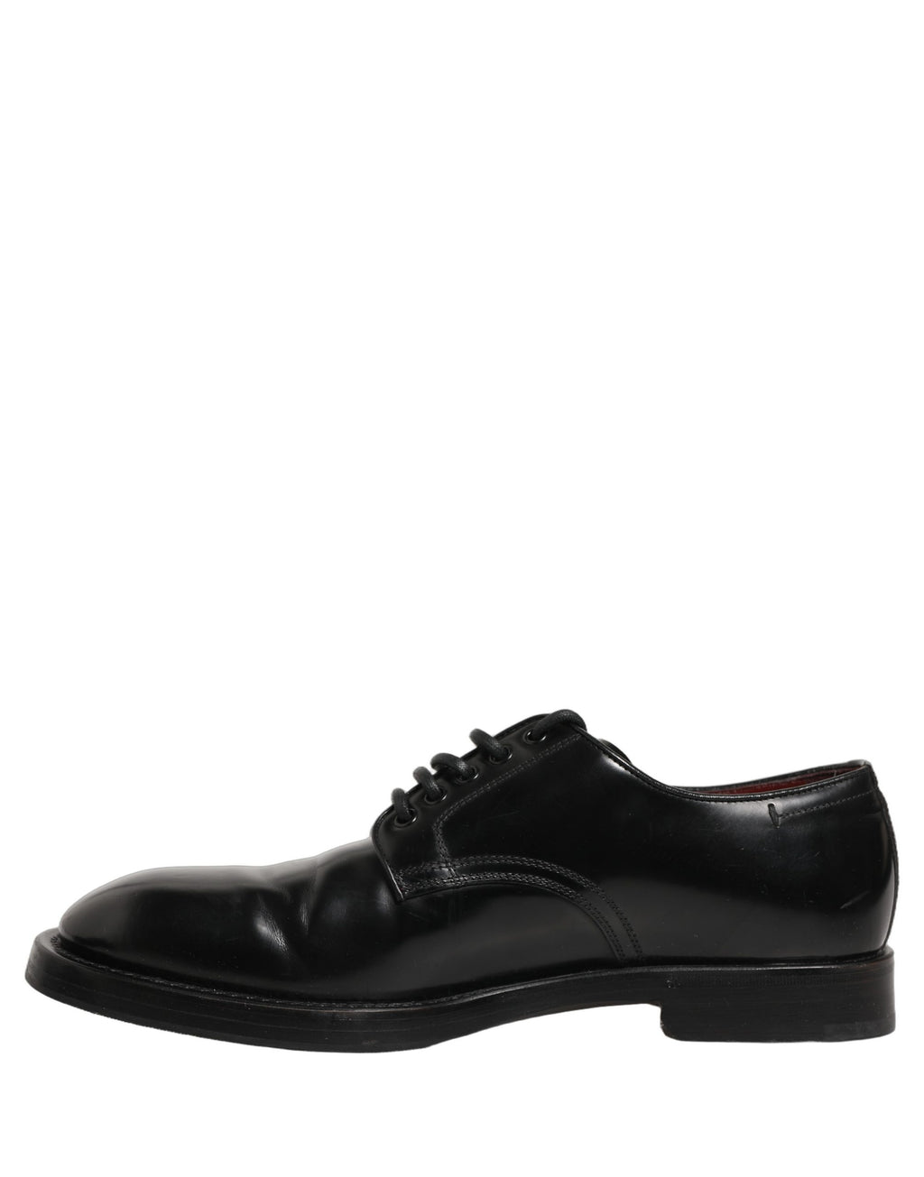 Chaussures derby en cuir noir Dolce & Gabbana pour homme avec lacets, élégantes et sophistiquées.