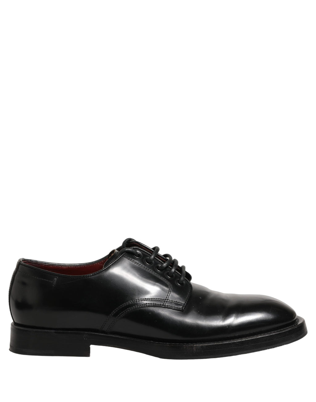 Chaussures derby Dolce & Gabbana en cuir noir avec lacets pour homme, style élégant et sophistiqué.