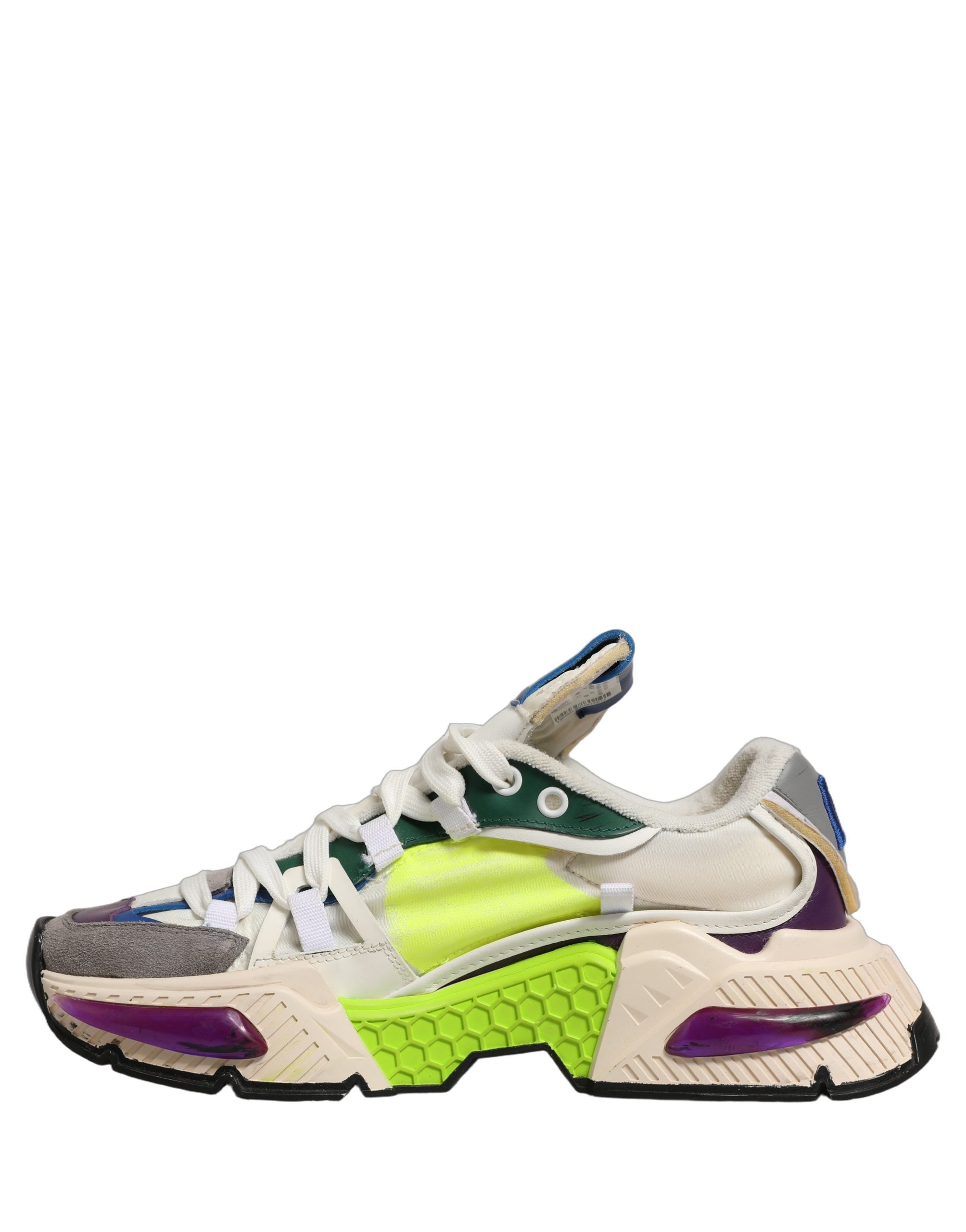 Sneakers basses multicolores Dolce & Gabbana Airmaster, chaussures de sport en toile avec semelle blanche.