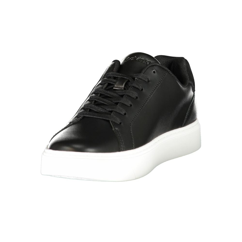 Chaussures de sport noires pour homme Calvin Klein en polyuréthane, sneakers élégantes et modernes.