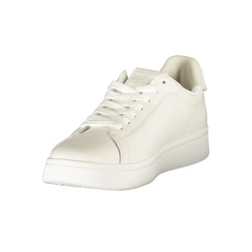 Sneakers pour femmes Tommy Hilfiger Bianco en polyuréthane, design élégant et moderne, chaussures blanches décontractées.