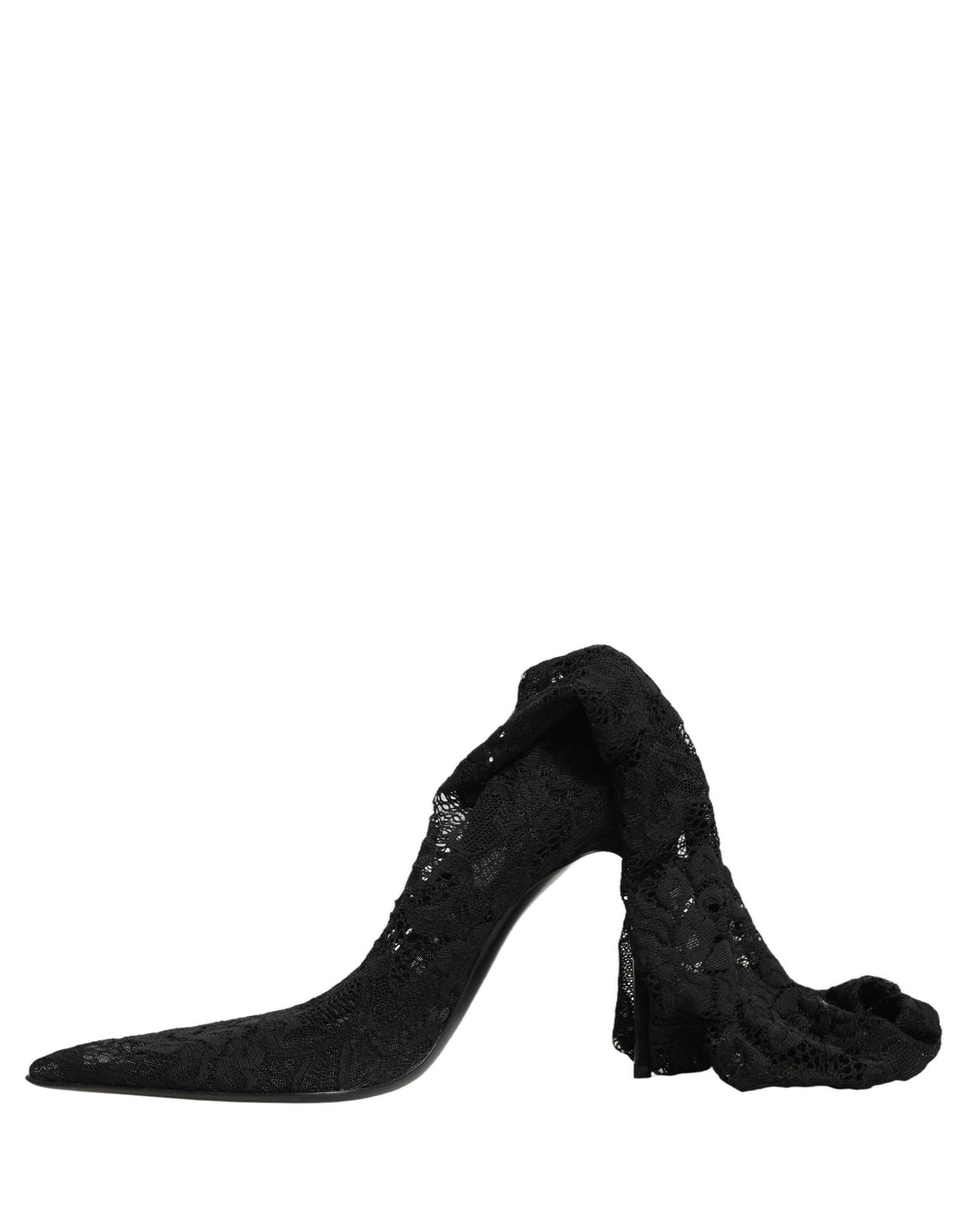 Chaussures Dolce & Gabbana Taormina en dentelle noire, bottines pumps élégantes avec design sophistiqué.