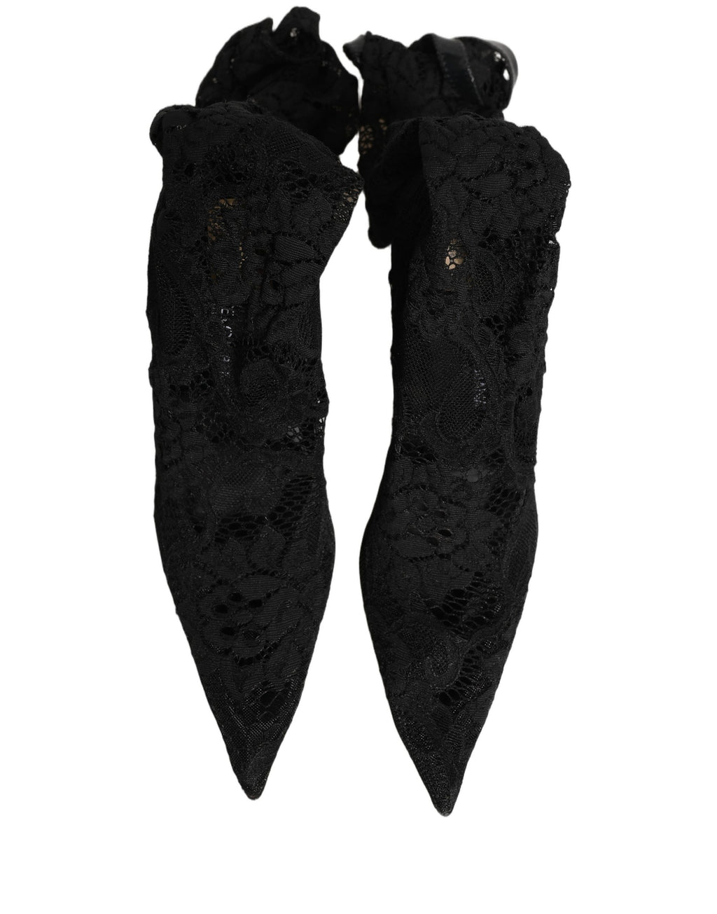 Chaussures Dolce & Gabbana Taormina en dentelle noire, bottines pumps élégantes pour femmes.