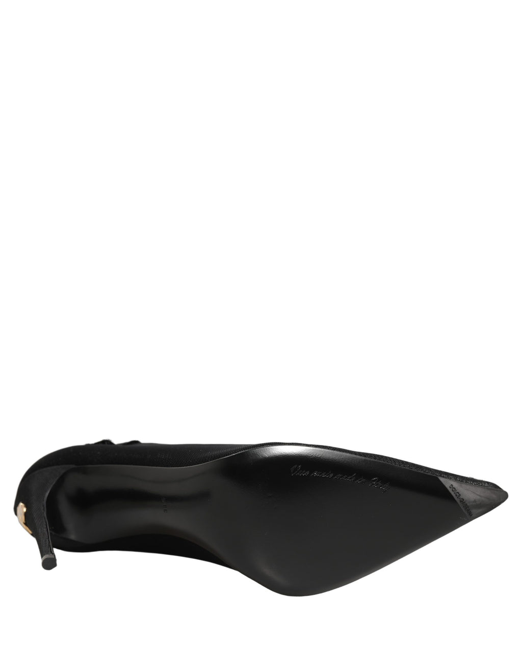 Bottes Dolce & Gabbana noires à genou avec talons et semelle en cuir, chaussures élégantes et sophistiquées.