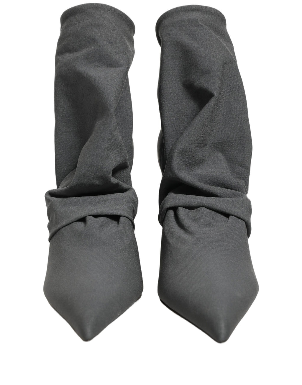 Chaussures Dolce & Gabbana, bottines à talons gris avec chaussettes extensibles, style élégant et moderne pour femmes.