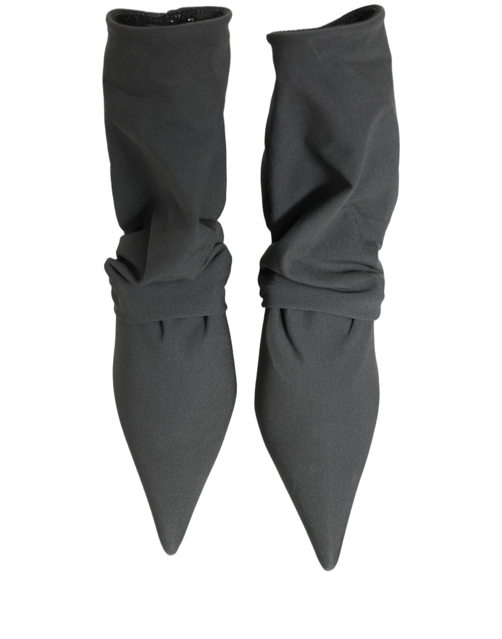 Bottines à talons gris Dolce & Gabbana en coton stretch, style ankle boots, avec semelles élégantes et design sophistiqué.