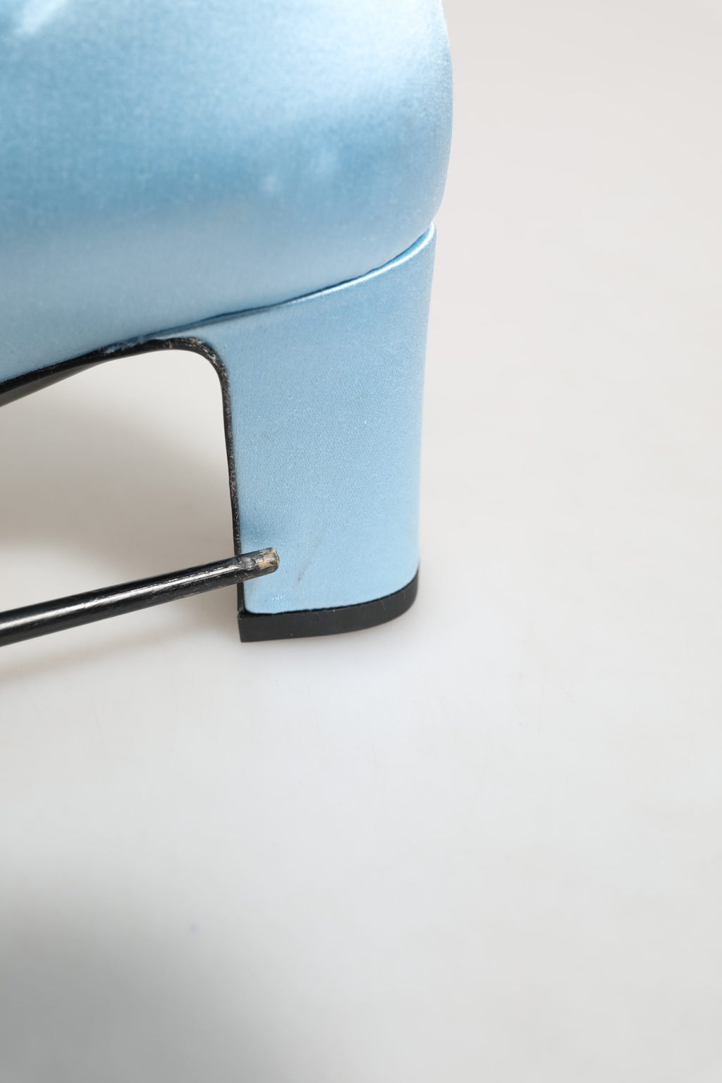Dolce & Gabbana Light Blue Satin Knee High Boots Shoes