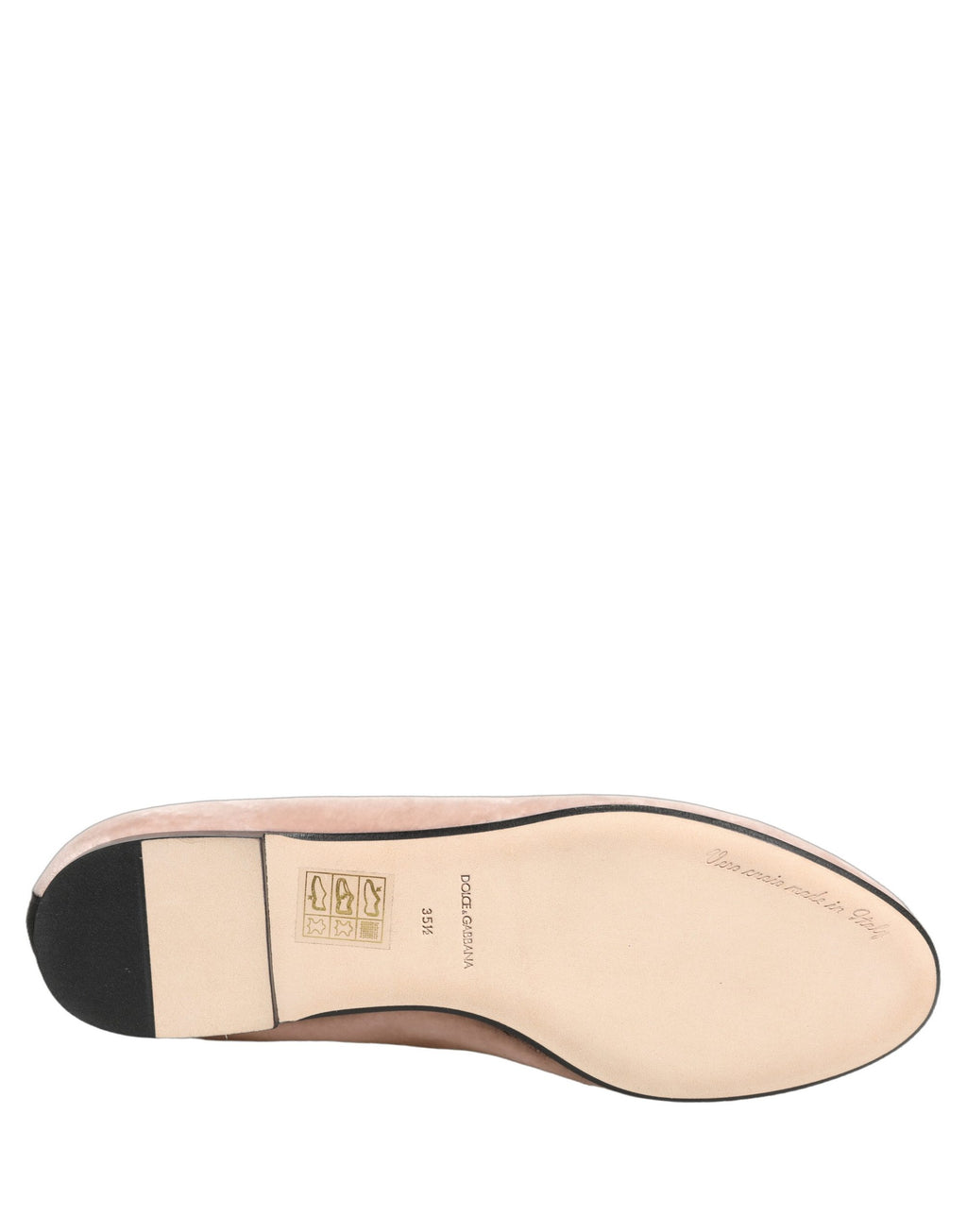 Chaussures Dolce & Gabbana Loafers roses en velours rose, chaussures plates élégantes et confortables pour femmes.