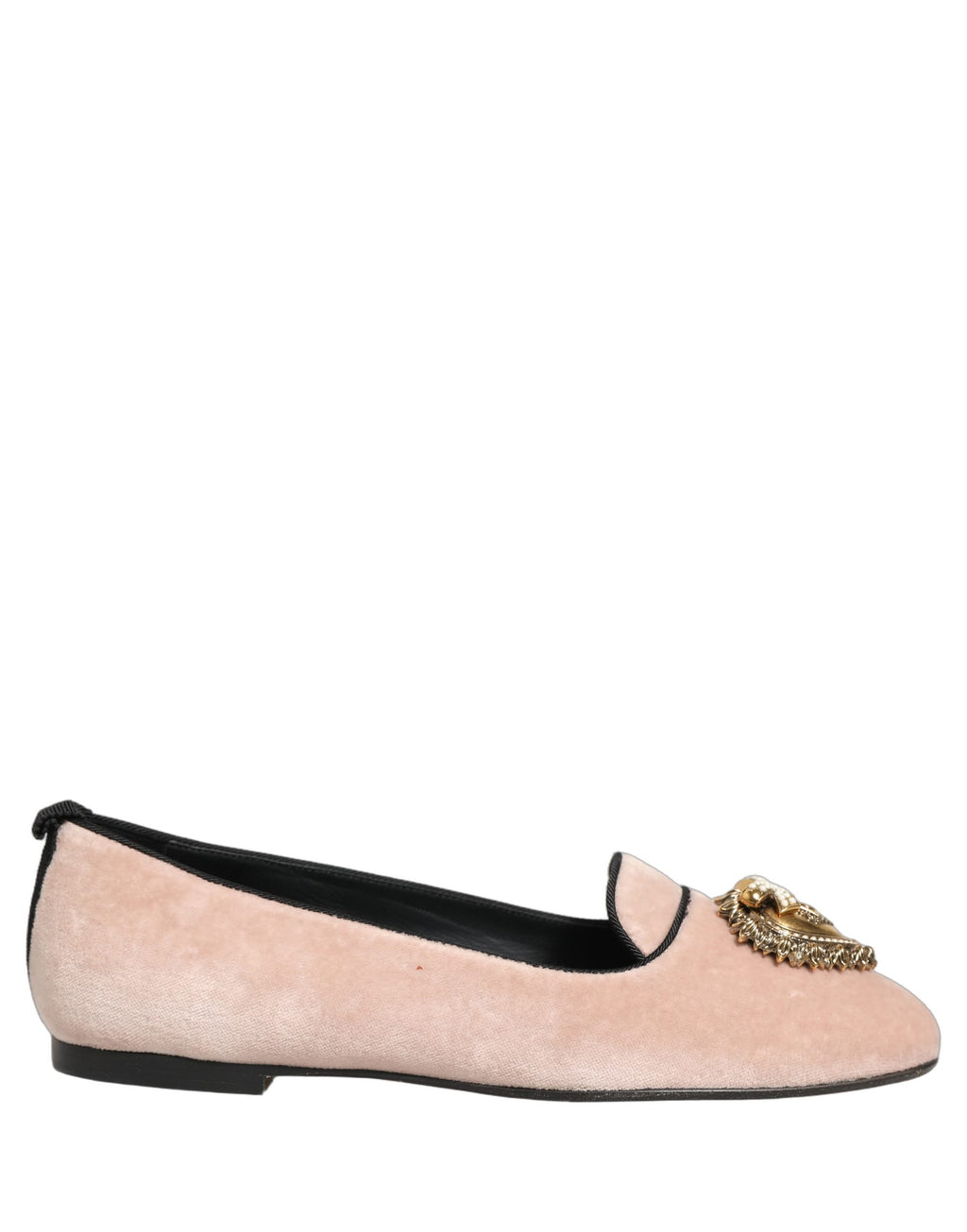 Chaussures Dolce & Gabbana, mocassins en velours rose Devotion, chaussures plates élégantes et confortables.