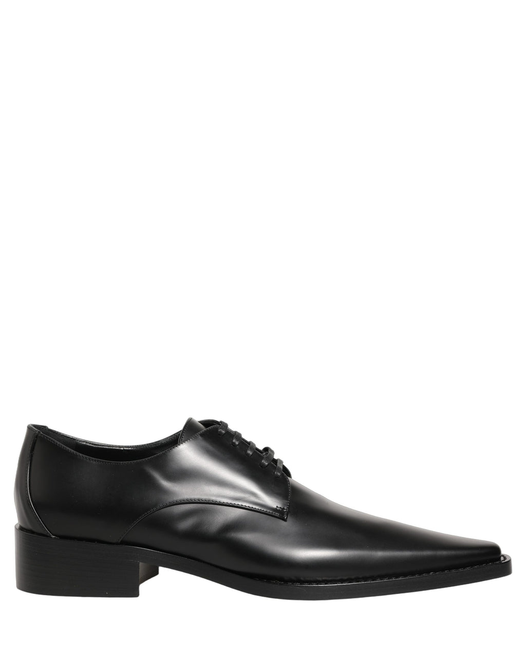 Chaussures derby en cuir noir Dolce & Gabbana avec laçage, élégantes et classiques pour homme.