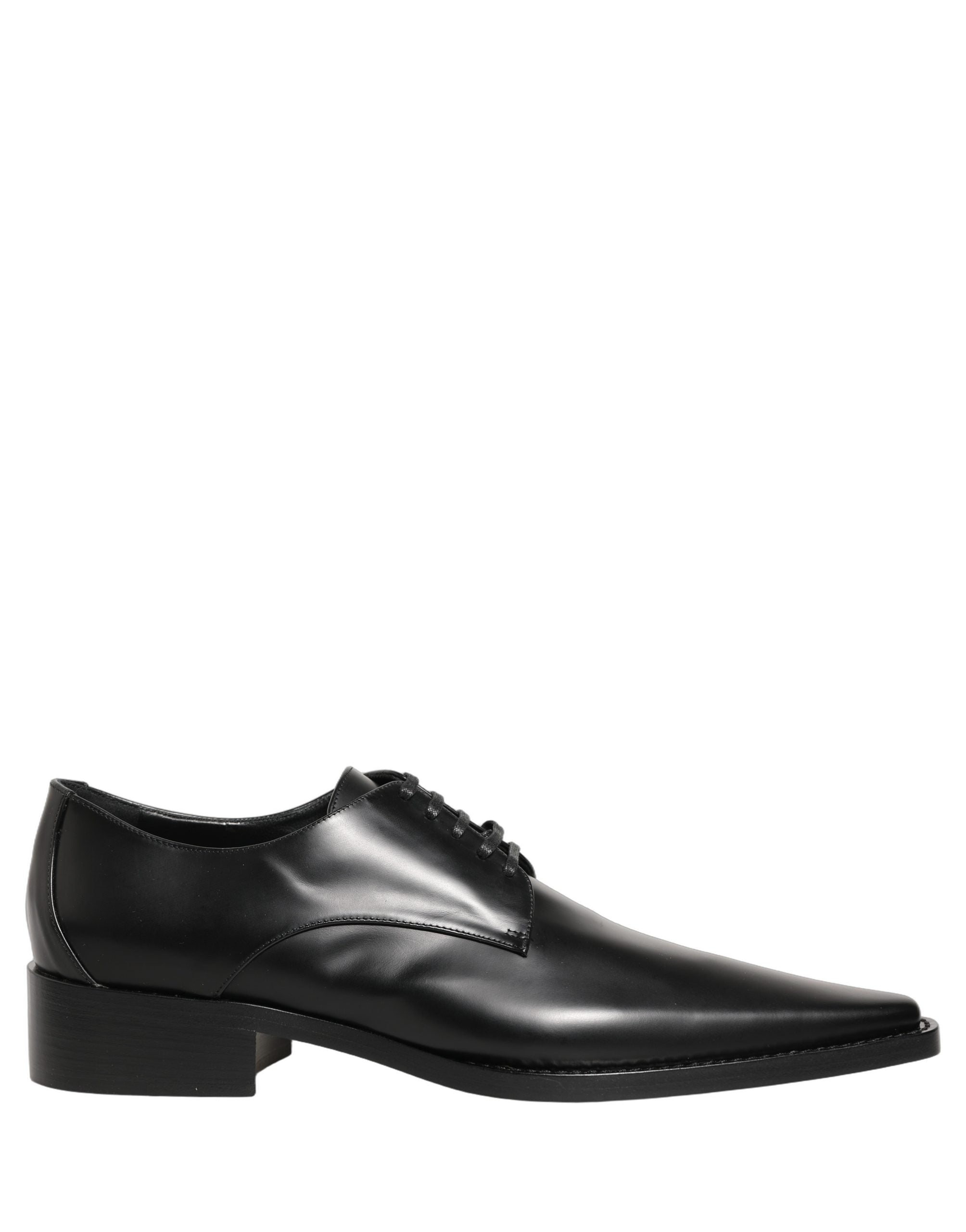 Chaussures derby en cuir noir Dolce & Gabbana avec laçage, élégantes et classiques pour homme.