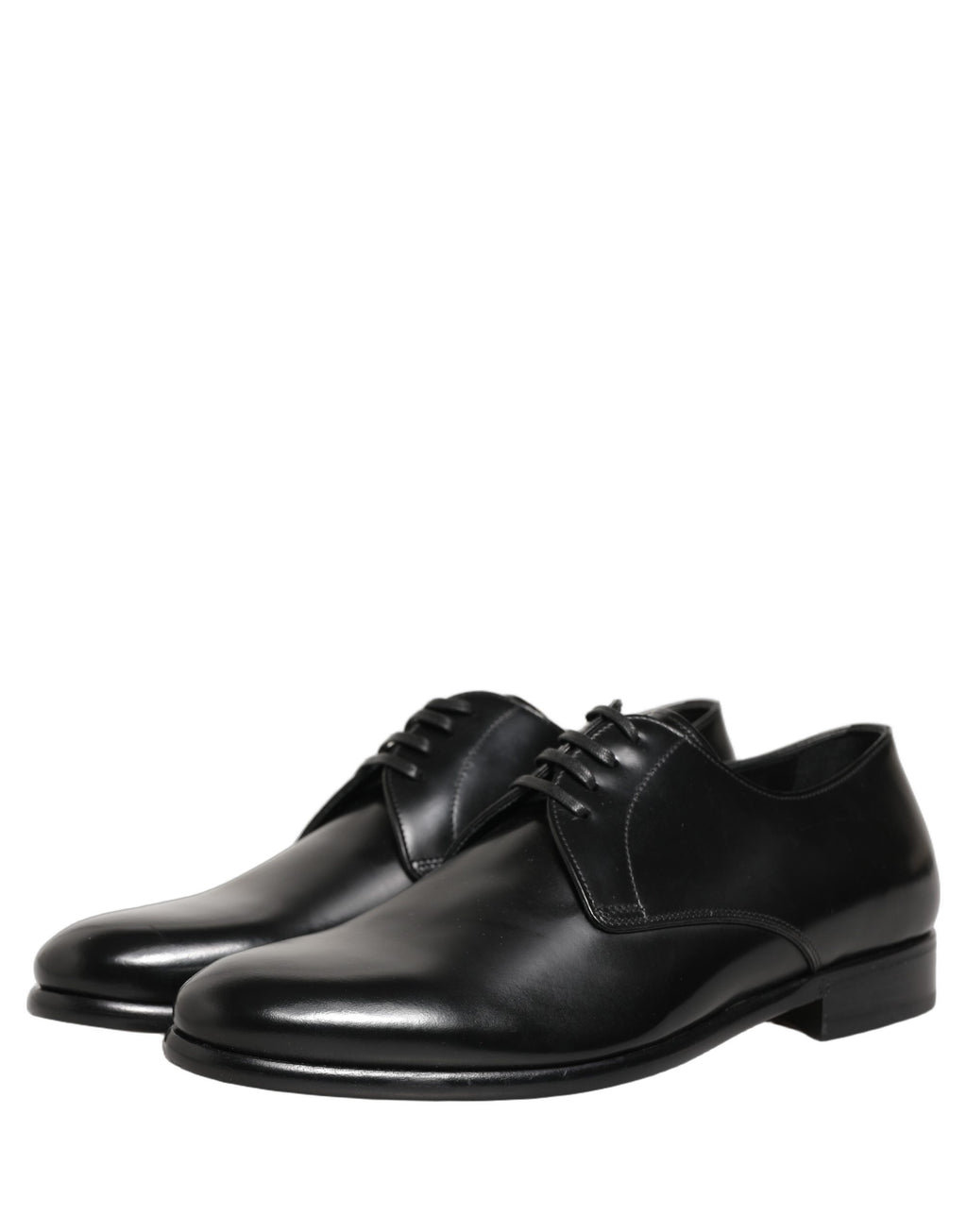 Chaussures derby en cuir noir Dolce & Gabbana avec laçage, style élégant et sophistiqué pour homme.