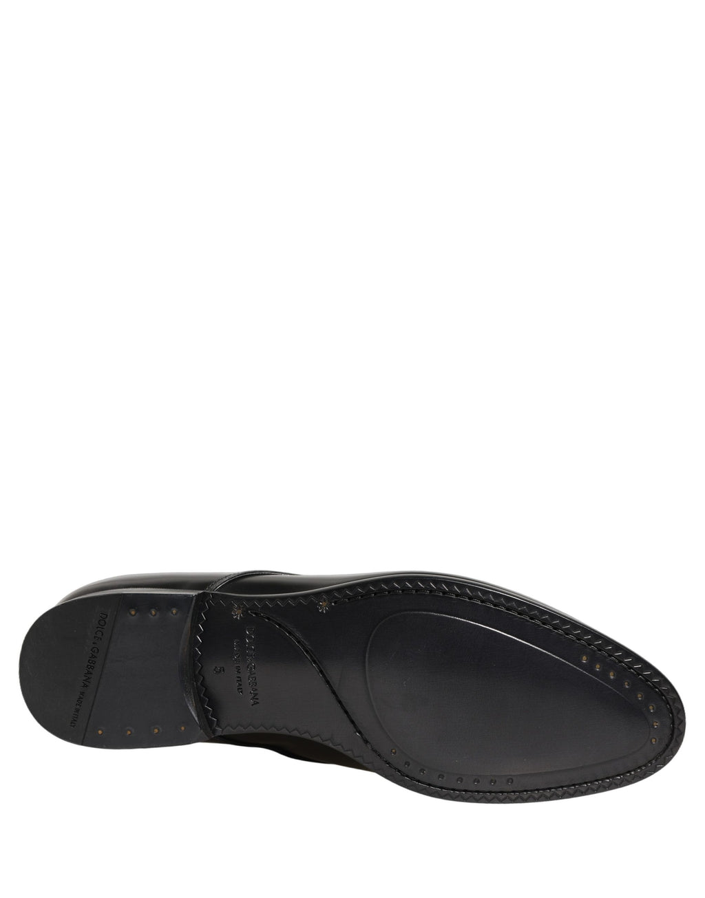 Chaussures derby Dolce & Gabbana en cuir noir, lacets, élégantes et sophistiquées pour homme, visibles en détail.