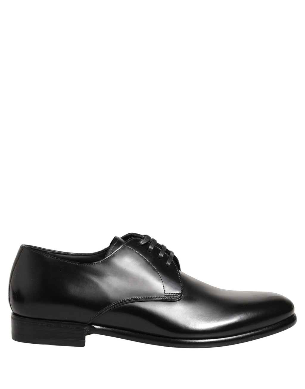 Chaussures Derby noires en cuir de Dolce & Gabbana avec laçage, élégantes et classiques pour homme.