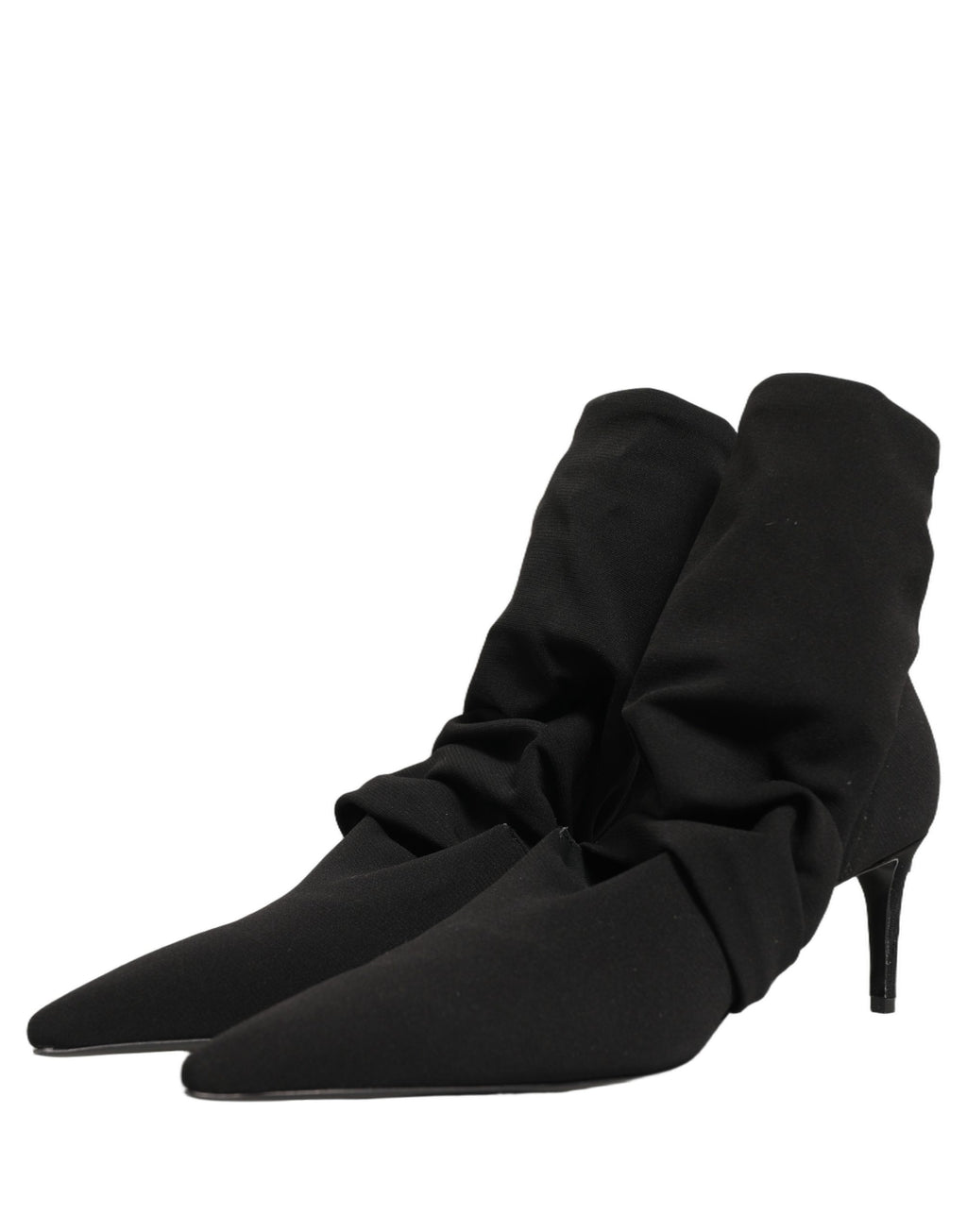 Chaussures à talons Dolce & Gabbana, bottines noires en stretch avec chaussettes intégrées et design élégant.