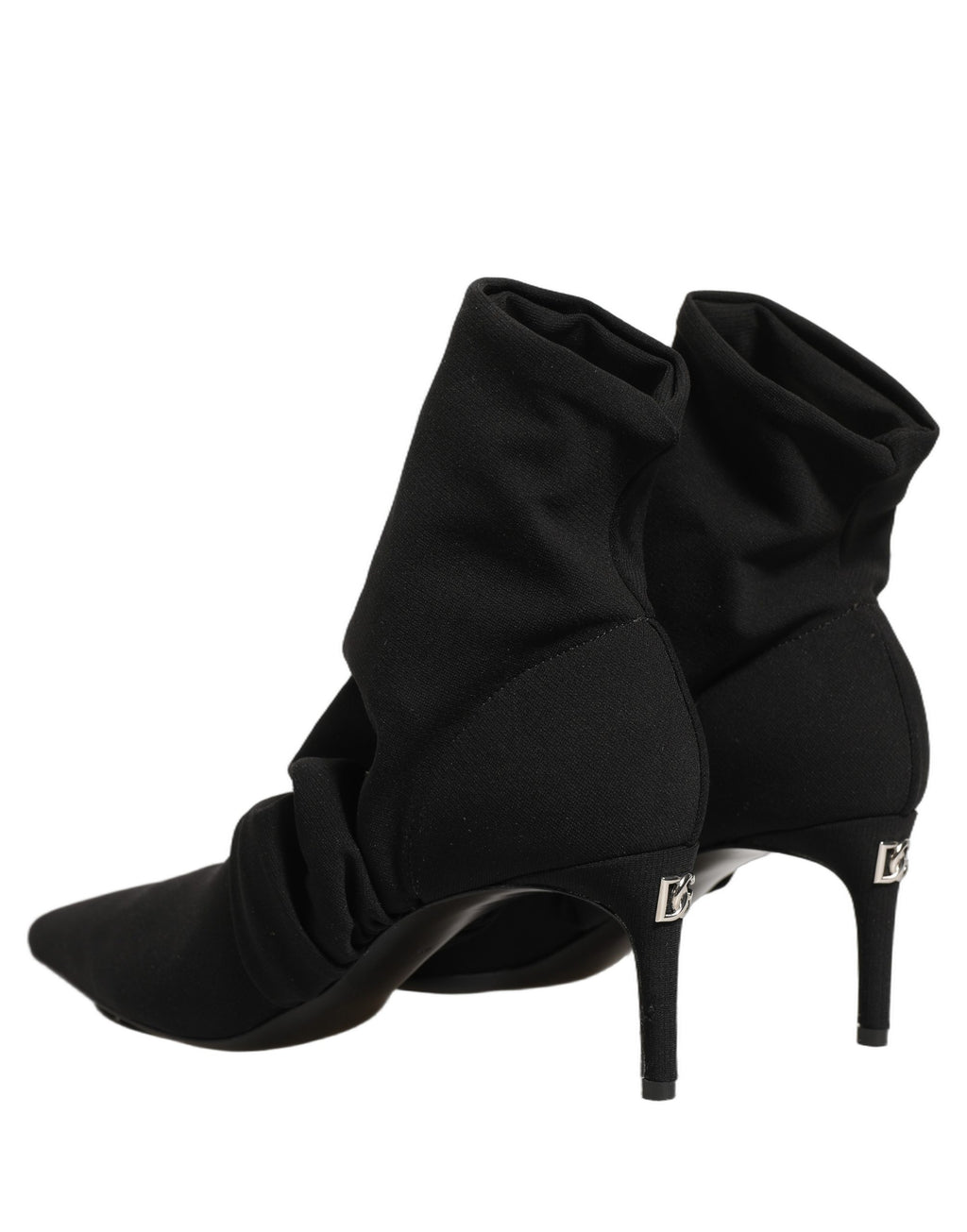Chaussures à talons noires Dolce & Gabbana avec chaussettes extensibles et bottines à la cheville, élégantes et modernes.