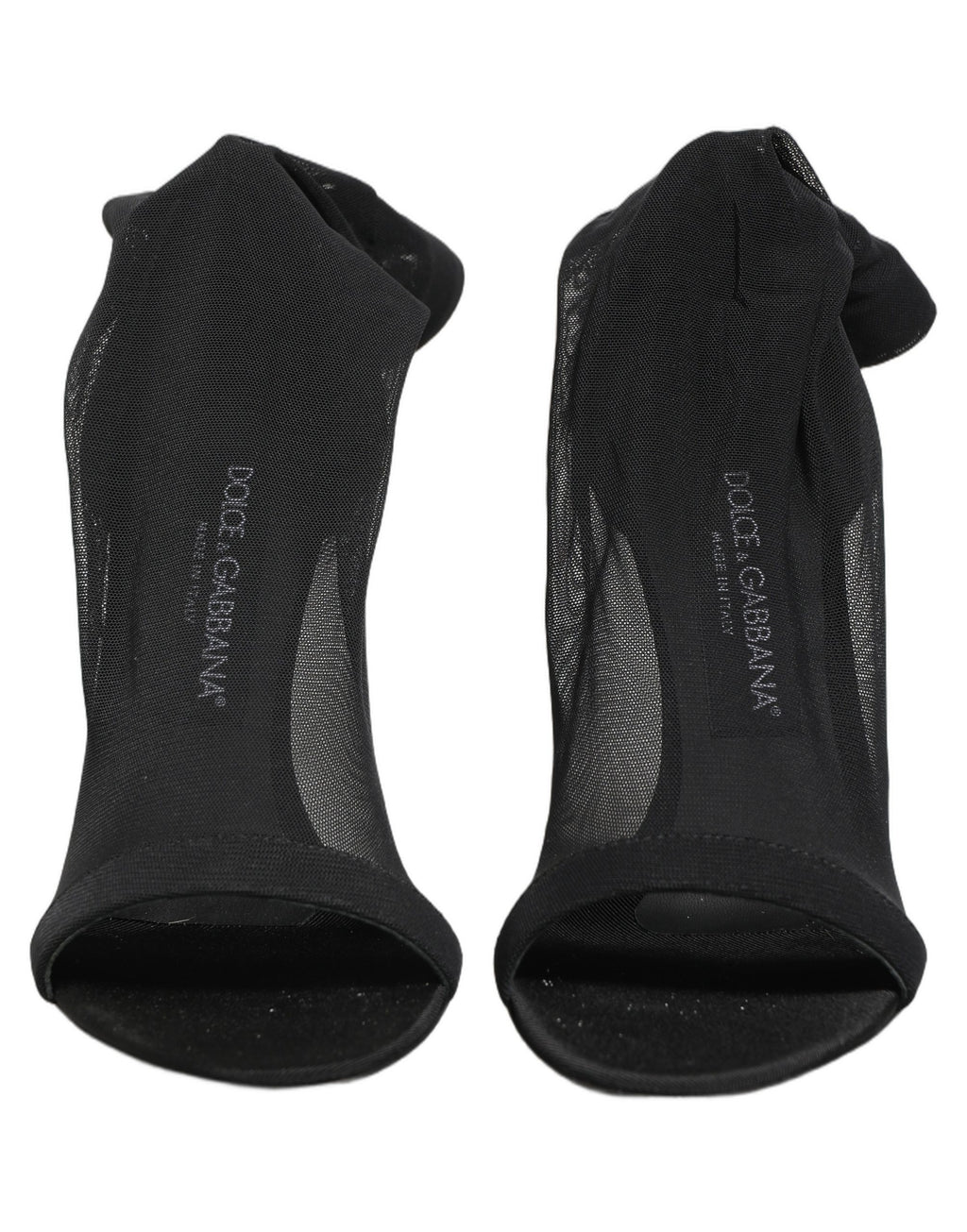 Bottes en nylon noir de style sock de Dolce & Gabbana, chaussures à la mode avec mesh et design moderne.