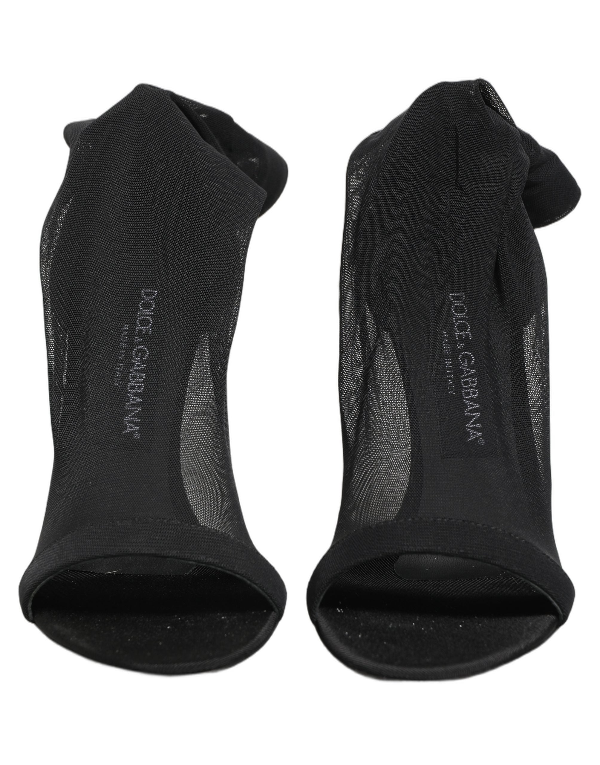 Bottes en nylon noir de style sock de Dolce & Gabbana, chaussures à la mode avec mesh et design moderne.