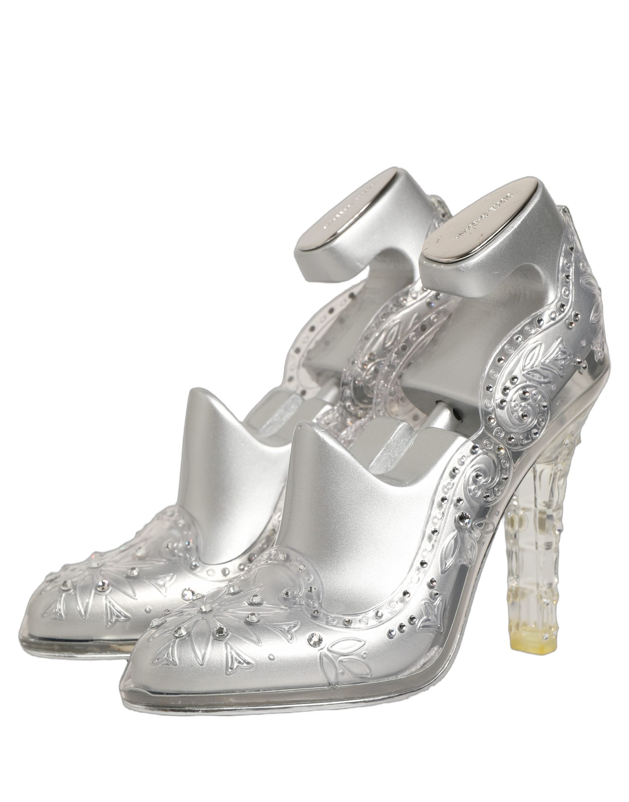 Escarpins Dolce & Gabbana CINDERELLA floraux en cristal transparents, élégants et ornés de détails floraux.