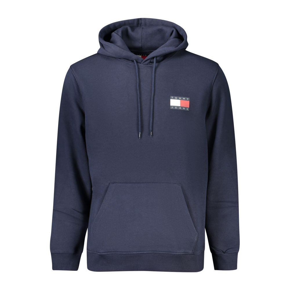 Sweatshirt en coton bleu pour homme de la marque Tommy Hilfiger, col rond et logo brodé sur la poitrine.