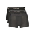 Shorts pour hommes en coton noir de la marque Calvin Klein, ajustés et confortables, visibles dans l'image.