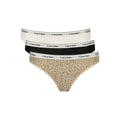 Bikini femme en coton noir de la marque Calvin Klein, design élégant avec bande logo visible.