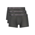 Boxers pour hommes Tommy Hilfiger en polyester noir, avec logo distinctif sur la ceinture.