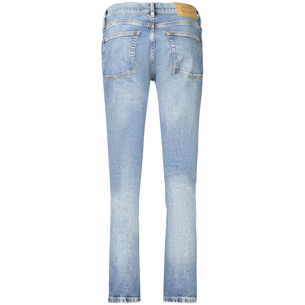 Jeans en coton bleu pour femmes de la marque Tommy Hilfiger, coupe classique et détails modernes visibles sur l'image.