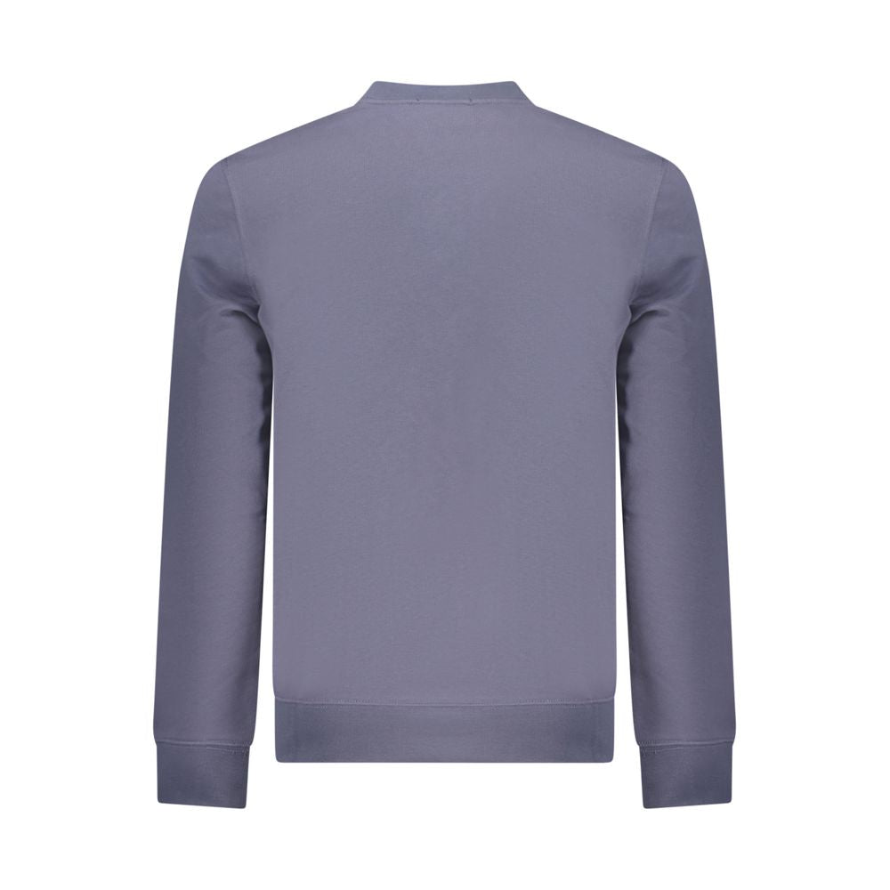 Sweat-shirt en coton bleu pour hommes de la marque Calvin Klein, silhouette décontractée et logo discret à l'avant.