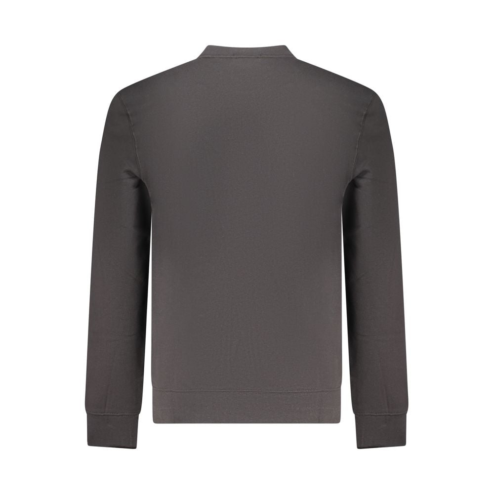 Sweatshirt homme Calvin Klein noir en coton, confortable et décontracté, avec logo discret sur la poitrine.