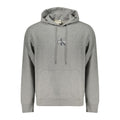 Sweat à capuche gris pour homme de Calvin Klein en coton, vue de face, avec logo discret sur la poitrine.