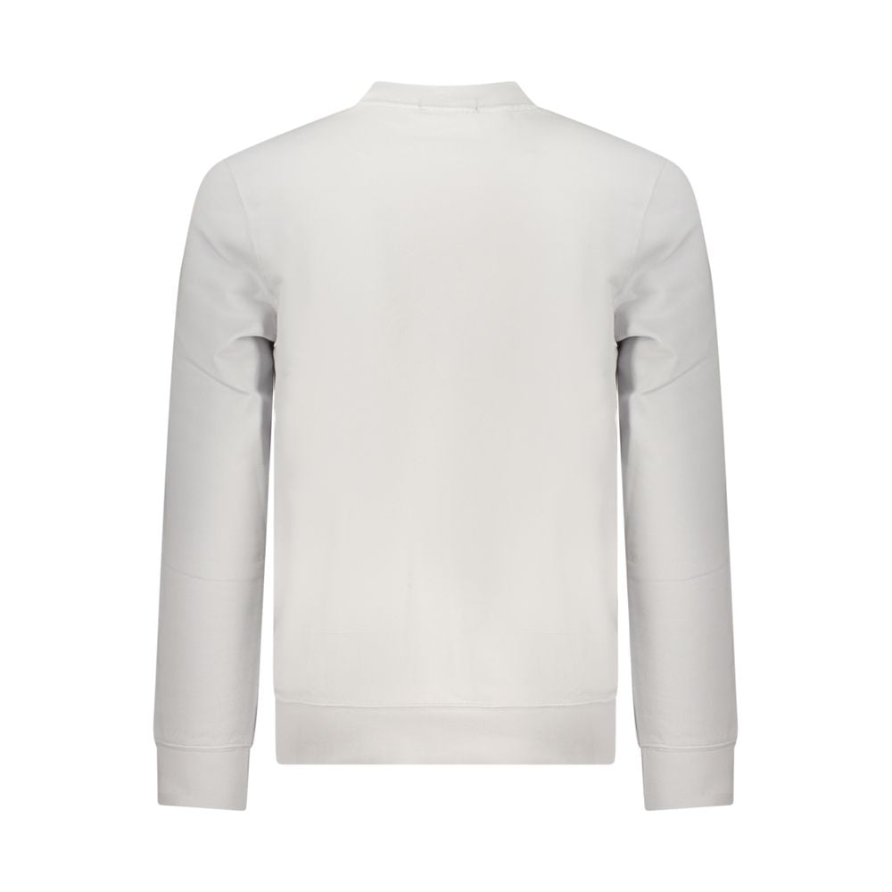 Sweat-shirt gris en coton pour homme de la marque Calvin Klein, image montrant le vêtement décontracté et confortable.
