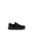 Chaussures de sport Prada Bos Taurus en cuir de veau noir, baskets athlétiques élégantes et modernes.