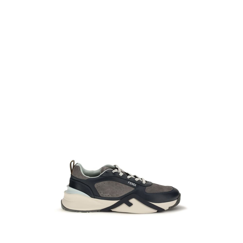 Sneakers Fendi Bos Taurus en cuir de veau multicolore, style athlétique et design élégant.