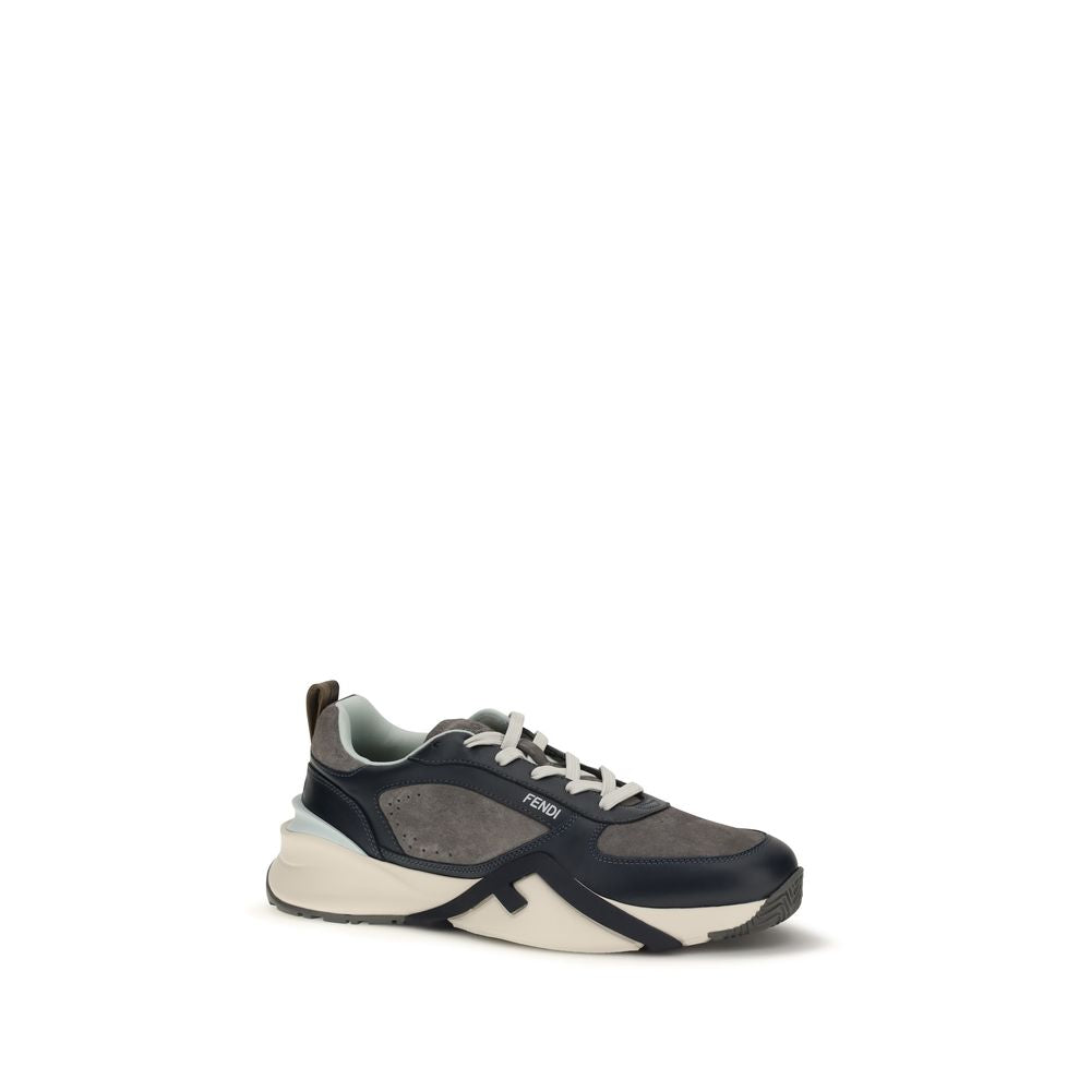 Chaussures de sport Fendi Bos Taurus en cuir de veau multicolore, baskets athlétiques élégantes avec design moderne.