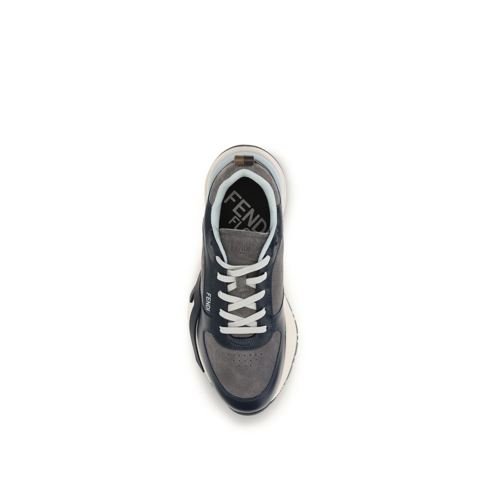Chaussures Fendi Bos Taurus en cuir de veau multicolore, baskets athlétiques élégantes avec design moderne.