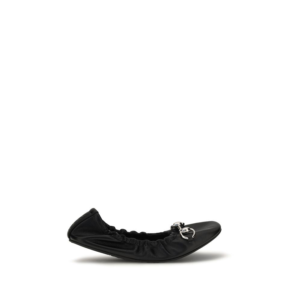 Gucci Schwarze Ballerinas aus Kalbsleder