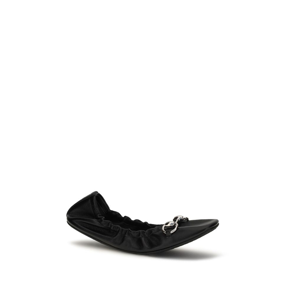 Gucci Schwarze Ballerinas aus Kalbsleder