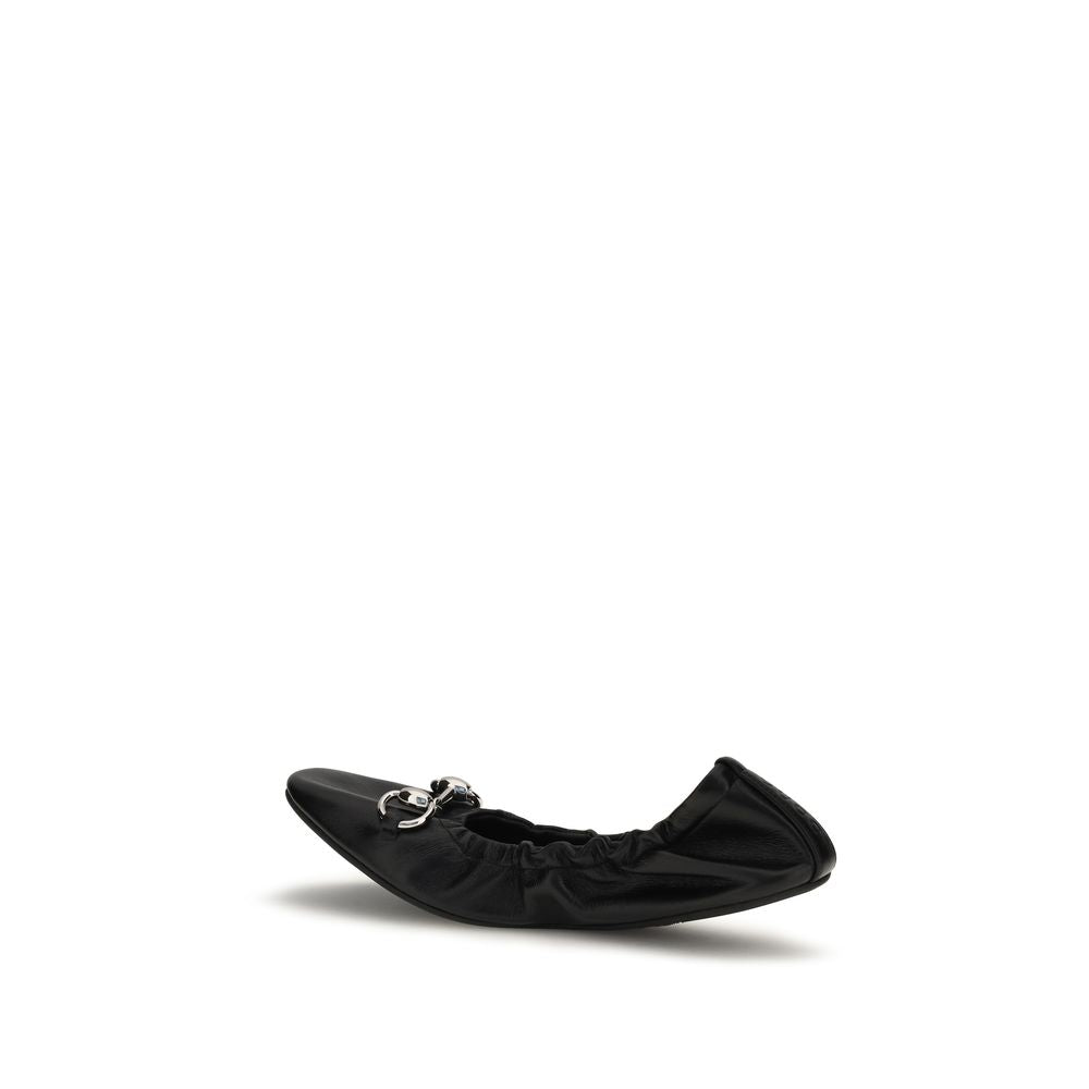 Gucci Schwarze Ballerinas aus Kalbsleder
