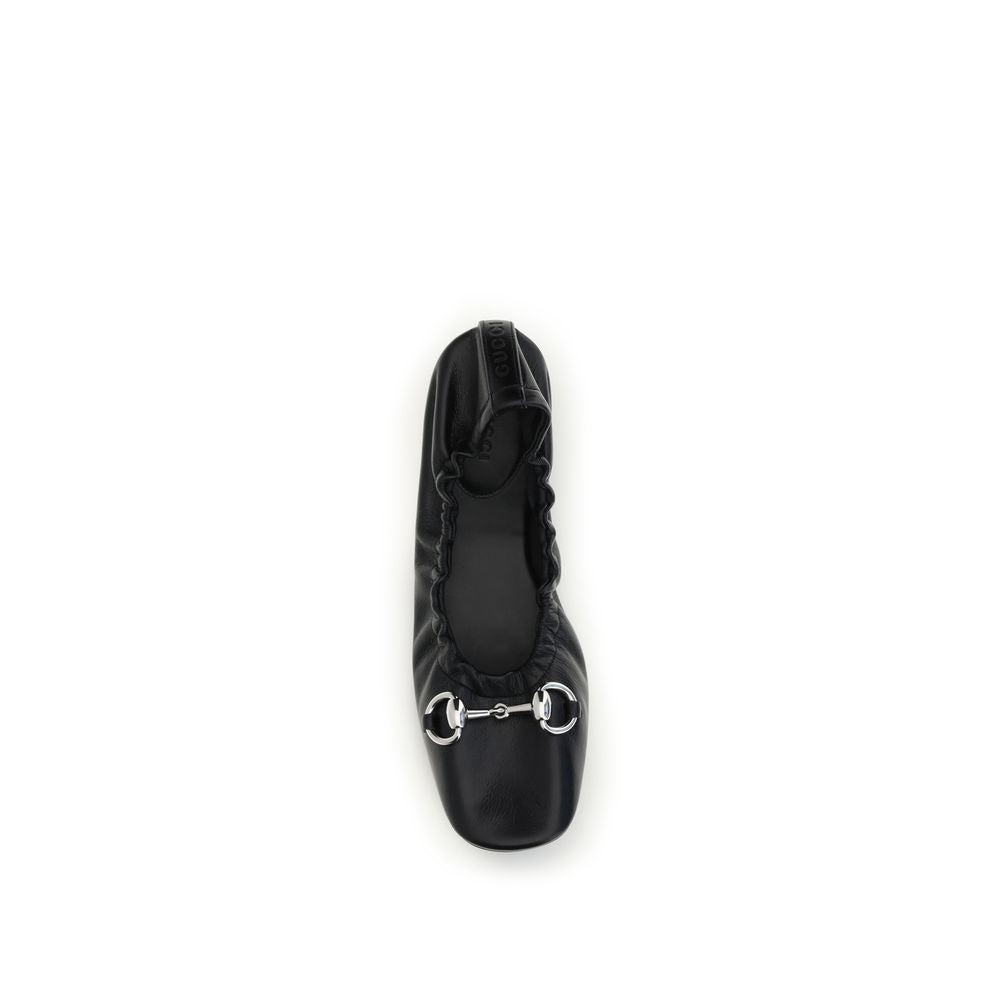 Gucci Schwarze Ballerinas aus Kalbsleder