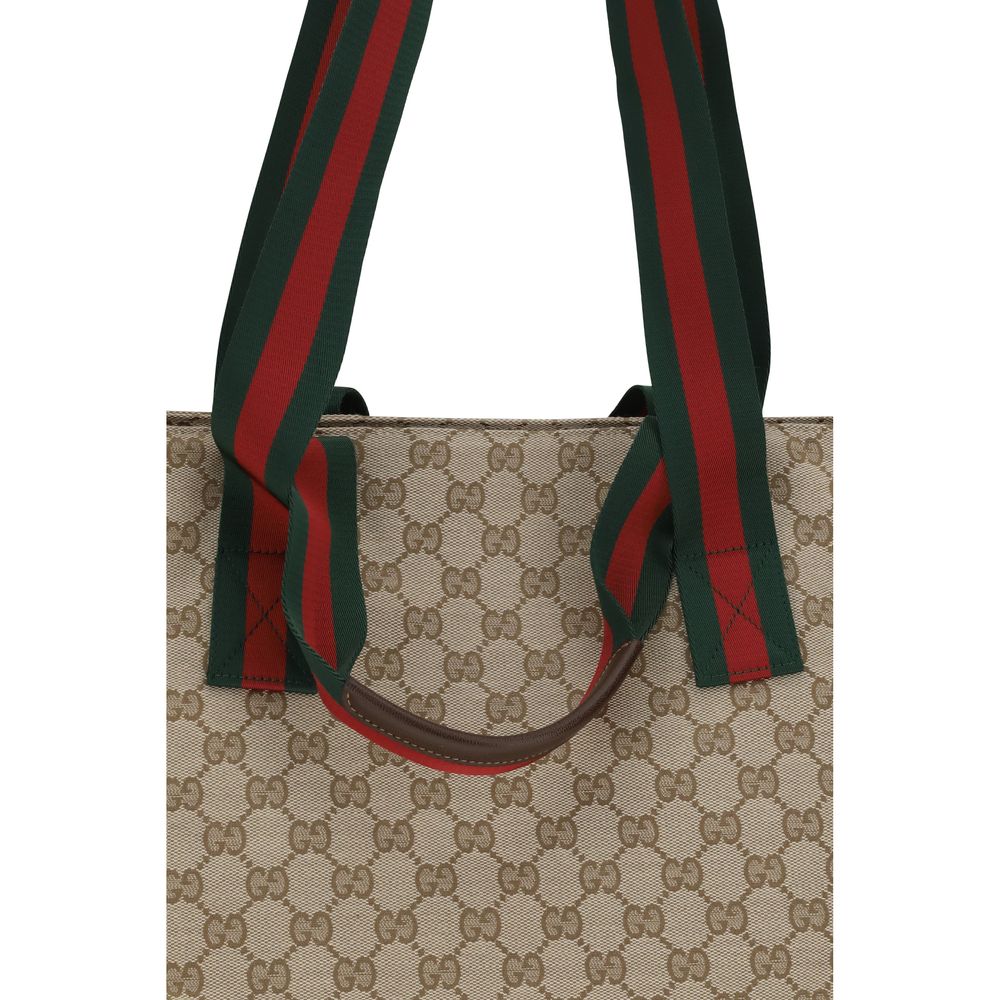 Sac à épaule en polyester beige de Gucci, avec détails élégants, idéal pour un style sophistiqué et pratique.