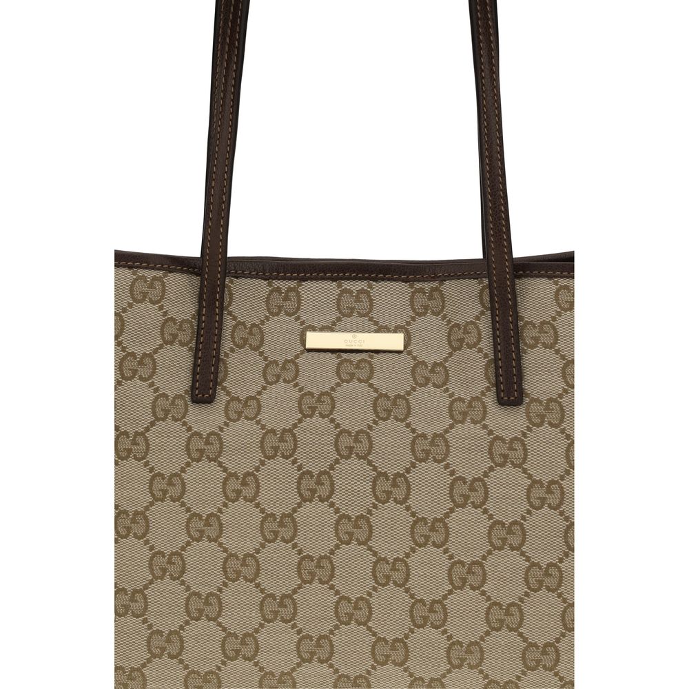 Sac à main Gucci beige en polyester avec détails élégants, idéal pour un style chic et sophistiqué.