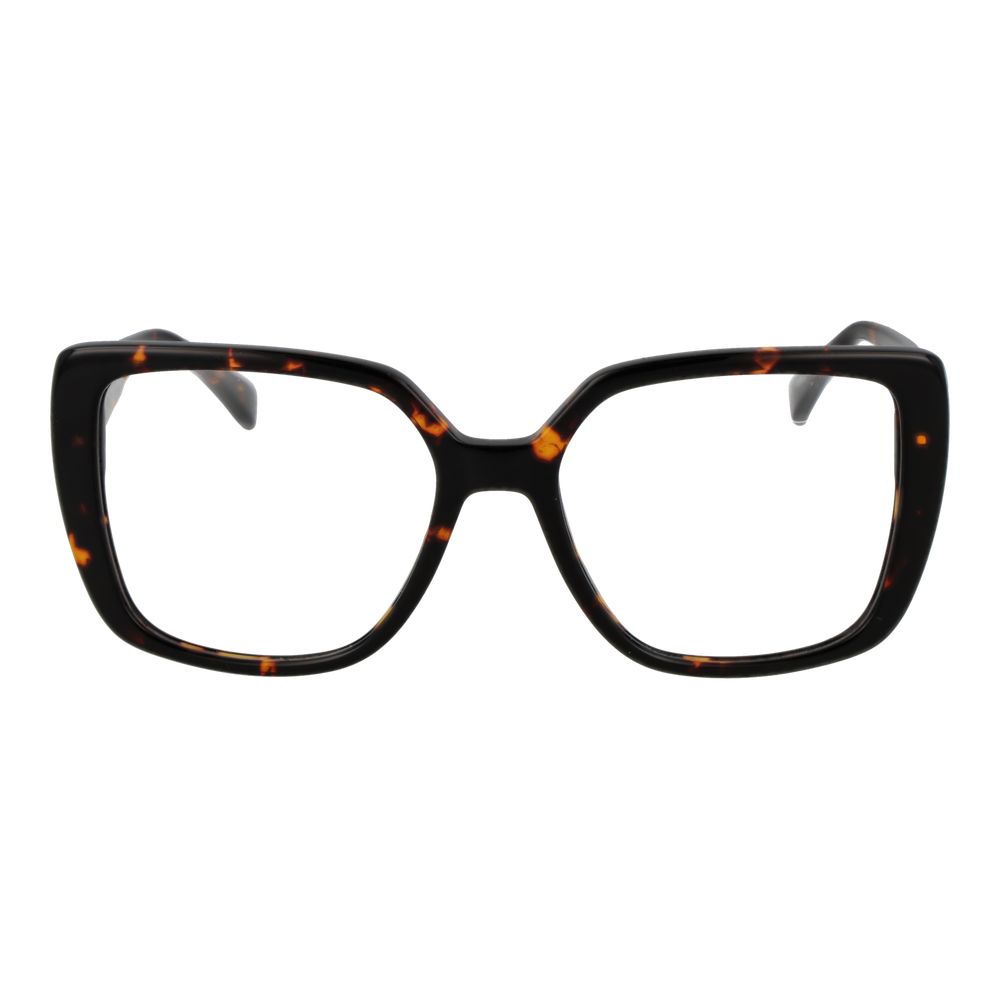 Lunettes en acétate marron Tommy Hilfiger avec monture élégante et moderne, vues de face sur fond blanc.