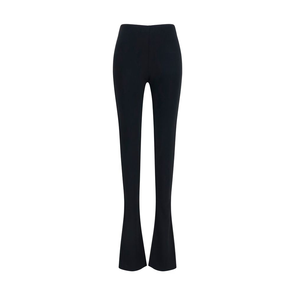 Pantalons évasés en viscose noire de Gucci, coupe fluide et élégante, avec détails modernes et finition sophistiquée.