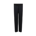 Pantalon en laine bleue Prada pour femme, coupe élégante et tissu de qualité visible sur l'image.