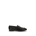 Mocassins Gucci en cuir de veau noir Bos Taurus, modèle slip-on, avec finition élégante et semelle en caoutchouc.